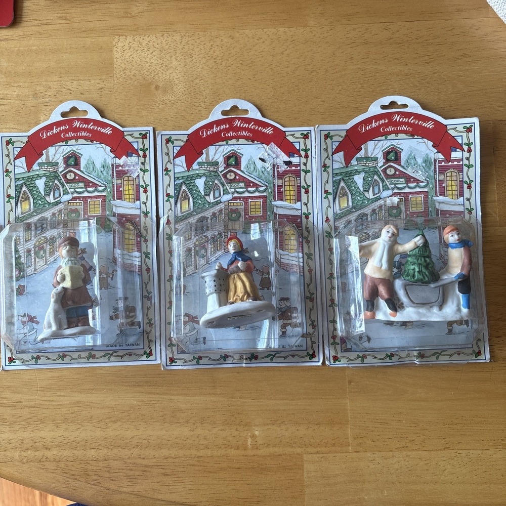 VTG Lot Of 3 New Dickens Winterville Collectables Made In Taiwan